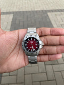 Tag Heuer Aquarecer Solargraph Fundo Vermelho