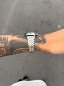 CASIO QUARTZ MTP PRATEADO FUNDO VERDE