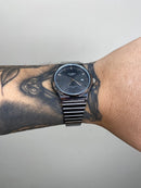 CASIO QUARTZ REDONDO PRATEADO FUNDO PRETO