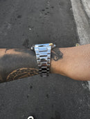 PATEK PHILIPPE NAUTILUS PRATEADO FUNDO PRETO