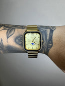 CASIO QUARTZ MEIA-LUA DOURADO