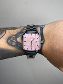 CASIO QUARTZ 2023 PRATEADO FUNDO ROSA
