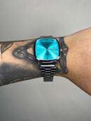 CASIO QUARTZ 2023 PRATEADO FUNDO TURQUEZA