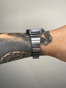CASIO QUARTZ REDONDO PRATEADO FUNDO AZUL
