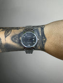 CASIO QUARTZ MTP PRATEADO FUNDO PRETO
