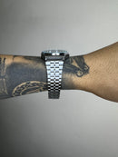 CASIO QUARTZ MTP PRATEADO FUNDO PRETO