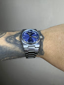 TISSOT PRX PRATEADO FUNDO AZUL