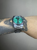 TISSOT PRX PRATEADO FUNDO VERDE