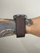HUBLOT GENEVE PRATEADO PULSEIRA EM COURO