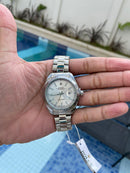 Rolex Oyster Perpetual Prata Fundo Marfim